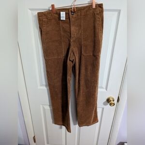 New LOFT Womens Pants Corduroy Brown Straight Size 8 NWT Ann Taylor